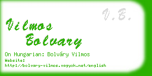 vilmos bolvary business card